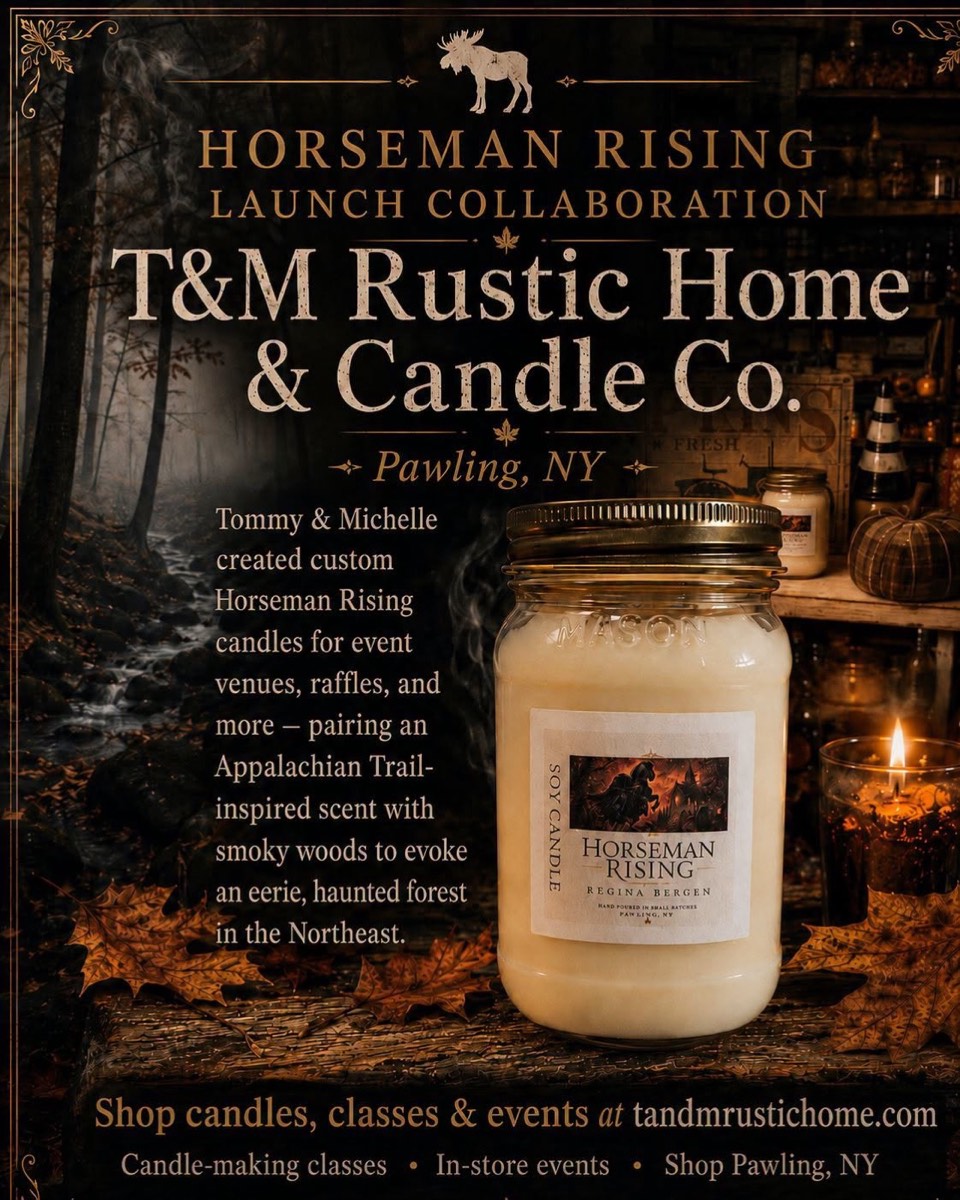 Finished Horseman Rising candle created by T and M Rustic Home and Candle Company
